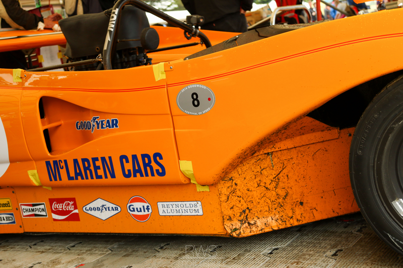 The rain made for some muddy cars back in the paddock.